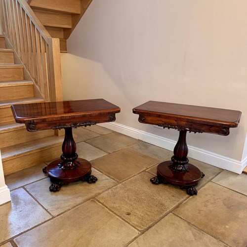 Outstanding Quality Pair Of Antique William IV Rosewood Card Tables 