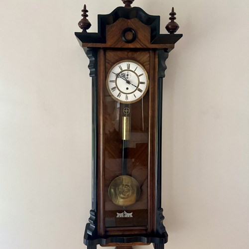 Stunning Quality Antique Victorian Walnut & Ebonised Wall Clock 