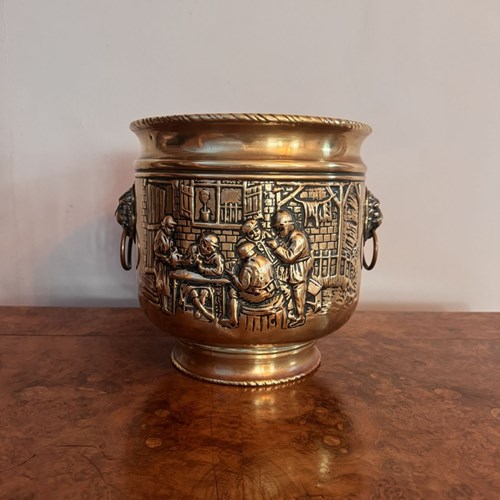 Wonderful Quality Antique Edwardian Brass Coal Bucket
