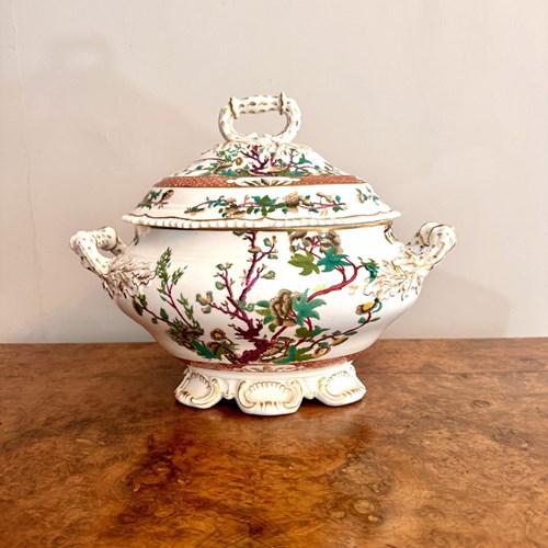 Charming Antique Victorian Large Porcelain Tureen 