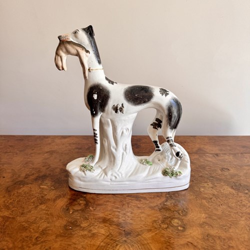 Large Antique Victorian Staffordshire Greyhound 