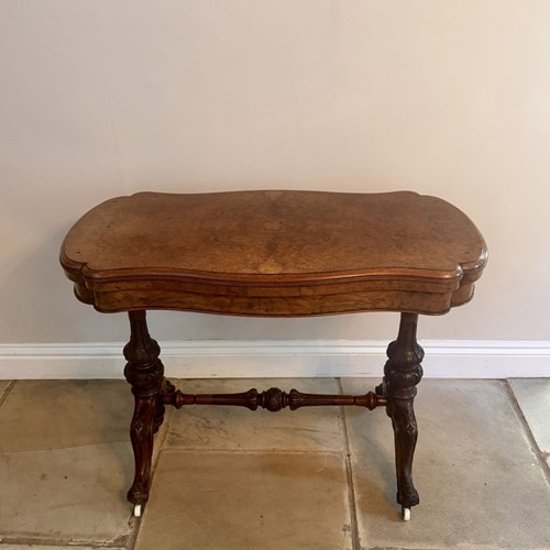 Outstanding Quality Antique Victorian Burr Walnut Card Table