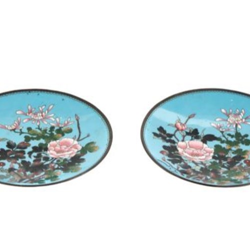 Superb Quality Pair Of Antique Japanese Cloisonné Plates