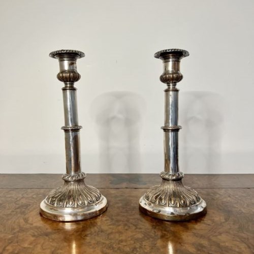 Pair Of Antique George III Telescopic Candlesticks 