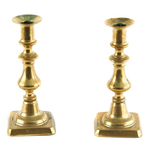 Pair Of Antique Brass Candlesticks