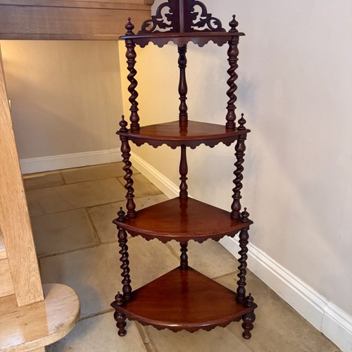 Fine Quality Antique Victorian Mahogany Corner Whatnot 
