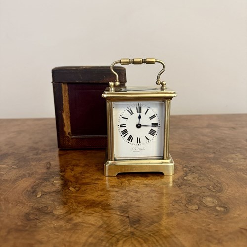 Fine Quality Antique 19Th Century Brass Carriage Clock By Pickford Of London