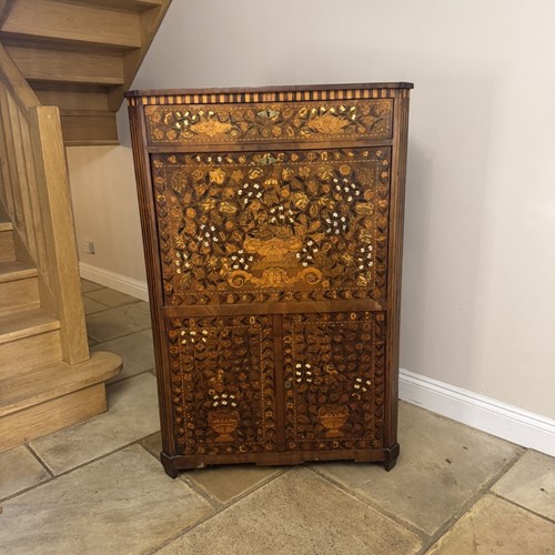 Outstanding Quality Antique 18Th Century Dutch Floral Marquetry Secretaire  