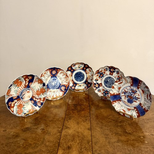 Quality Collection Of Five Antique Japanese Imari Plates