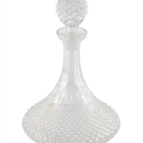 Antique Cut Glass Ships Decanter