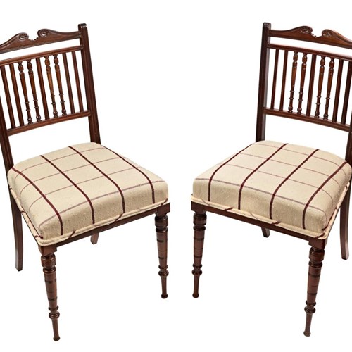 Antique Pair Of Quality Mahogany Side Chairs