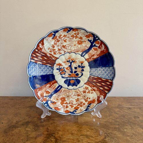 Quality Antique Japanese Imari Plate With A Scalloped Shaped Edge