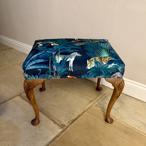 Quality Antique Victorian Carved Walnut Stool