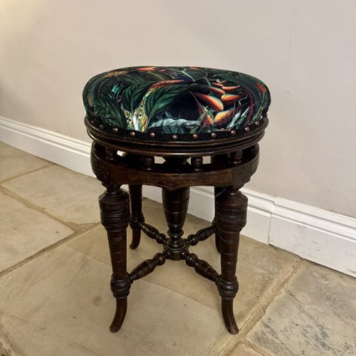 Fine Quality Antique Victorian Mahogany Revolving Piano Stool