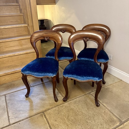 Fantastic Quality Set Of Four Antique Victorian Mahogany Dining Chairs 