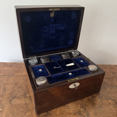 Lovely Quality Antique Victorian Rosewood Vanity Box 