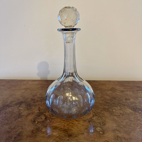Pretty Antique Edwardian Quality Glass Decanter 