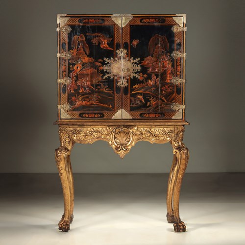 George II Japanned Cabinet, XVIII Century