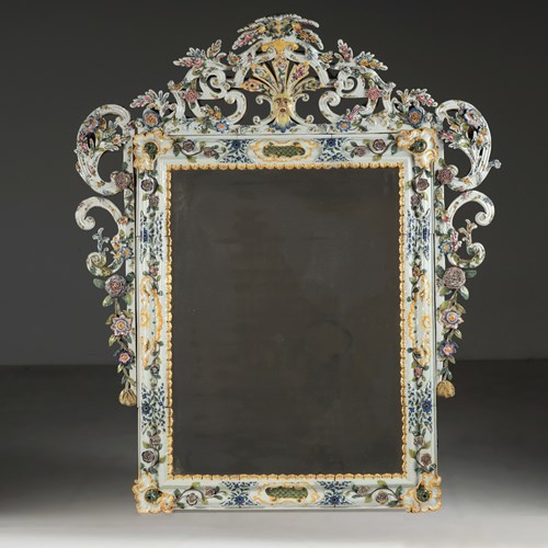 Majolica Mirror, XVIII Century