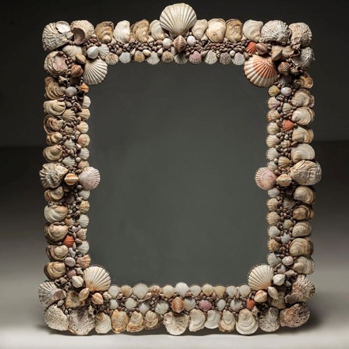 Shellwork Grotto Mirror, Circa 1900