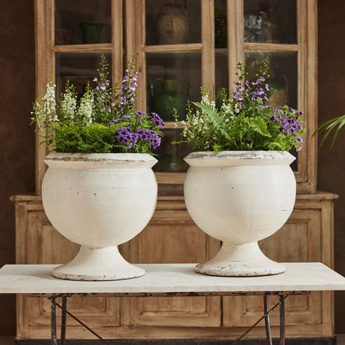 Pair Of Mid Century Bowl Planters