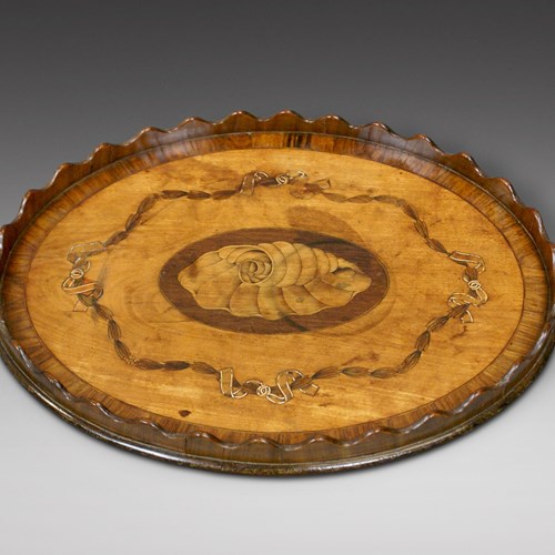 A Highly Unusual Miniature Inlaid Oval Tray