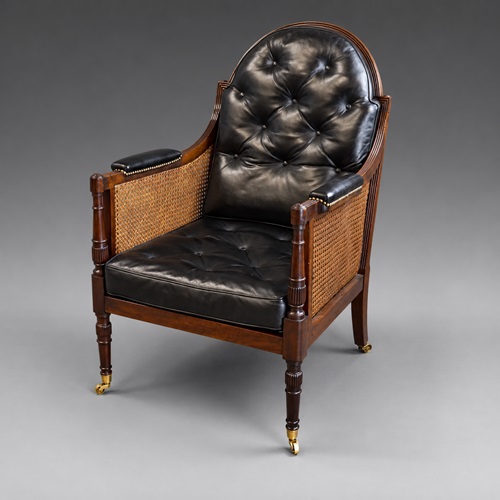An Unusual Regency Mahogany Bergere Chair