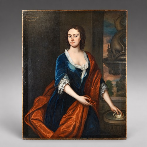 A Large 18Th Century Portrait Of A Lady