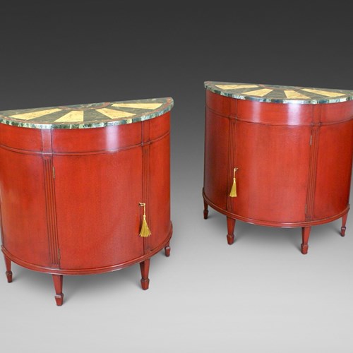 A Pair Of 20Th Century Painted Side Cabinets
