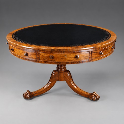 An Unusal Rosewood Drum Table