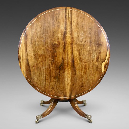 A Fine Regency Rosewood & Brass Inlaid Centre Table