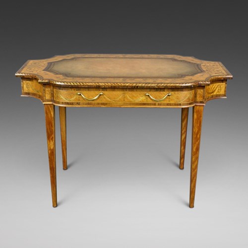 An Irish Satinwood And Marquetry Writing Table