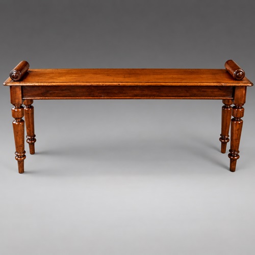 A 19Th Century Mahogany Window Bench.