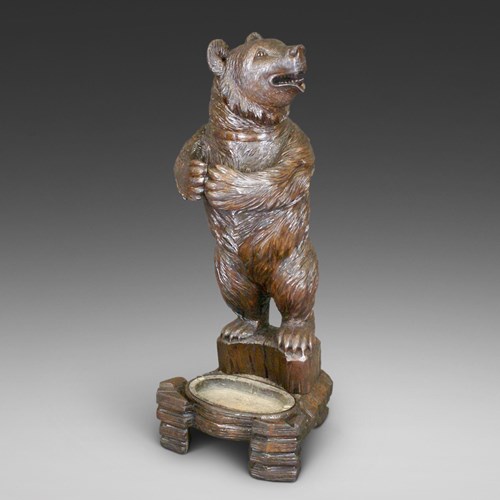 19Th Century Black Forest Bear Stick Stand
