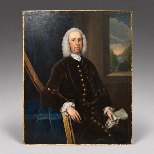 A Large 18Th Century Portrait Of A Gentleman
