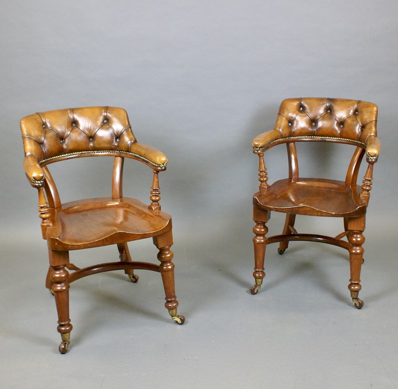 A Pair Of Mahogany & Leather Arm Chairs-w-j-gravener-antiques-dsc00074-main-638068817212433483.jpg