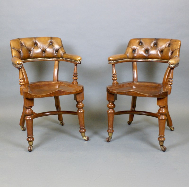 A Pair Of Mahogany & Leather Arm Chairs-w-j-gravener-antiques-dsc00077-main-638068817043659248.jpg