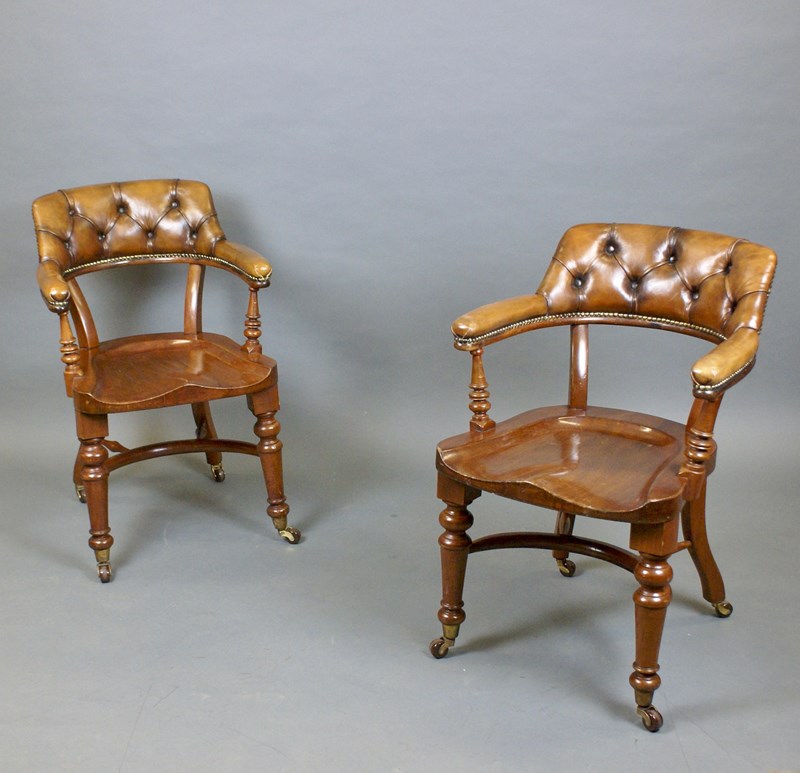 A Pair Of Mahogany & Leather Arm Chairs-w-j-gravener-antiques-dsc00079-main-638068817423437650.jpg