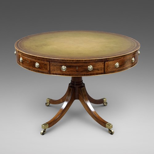 A Fine Regency Rosewood Drum Table