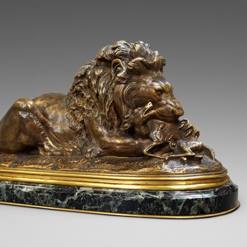 A Superb Bronze Lion By Paul-Édouard Delabrièrre