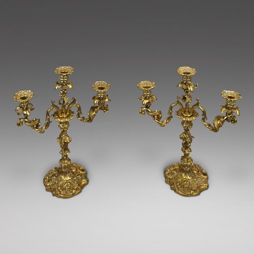 A Superb Pair Of Ormolu Candelabra