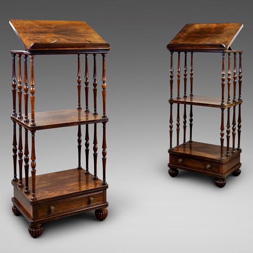 A Pair Of Rosewood Whatnots Attributed To Gillows.