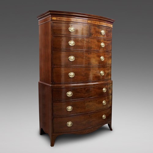 A Fine Georgian Bow-Fronted Tallboy