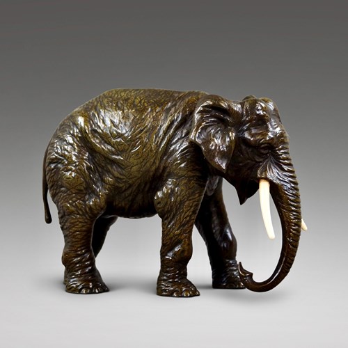 A Bronze Elephant Attributed To Bergmann