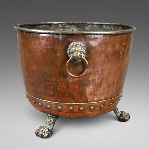 A Very Large Victorian Copper Log Bin.
