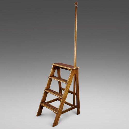 19Thc Mahogany Library Steps