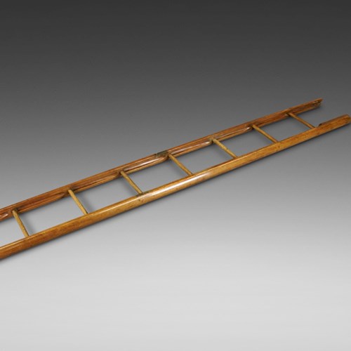 A 19Th Century Library Folding Pole Ladder