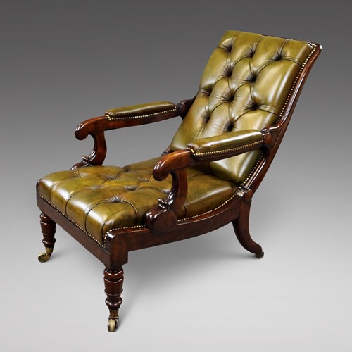 A William IV Button Leather Reclining Chair