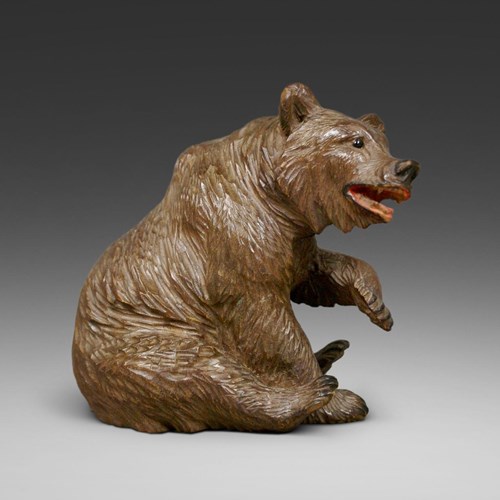 A Small Black Forest Carved Bear