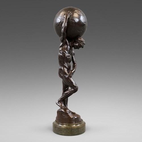 Bronze Figure Of Atlas By Abraham Broadbent